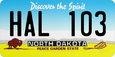 ND license plate HAL103