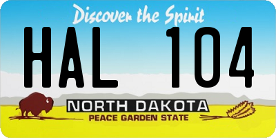 ND license plate HAL104