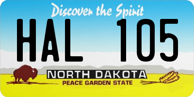 ND license plate HAL105