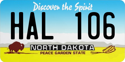 ND license plate HAL106