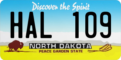 ND license plate HAL109