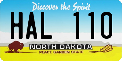 ND license plate HAL110