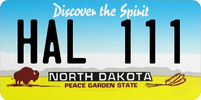 ND license plate HAL111