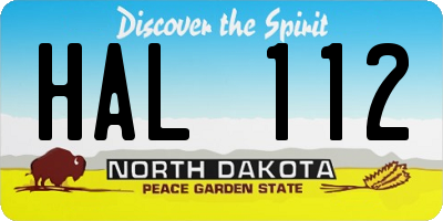 ND license plate HAL112