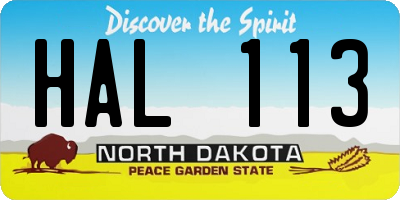 ND license plate HAL113