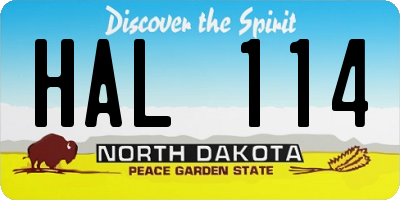 ND license plate HAL114