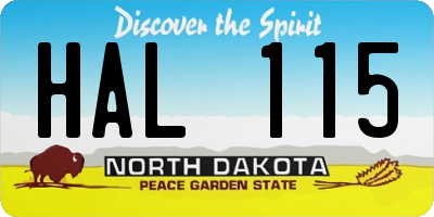 ND license plate HAL115