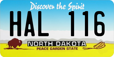 ND license plate HAL116