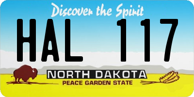 ND license plate HAL117