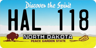 ND license plate HAL118