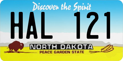 ND license plate HAL121