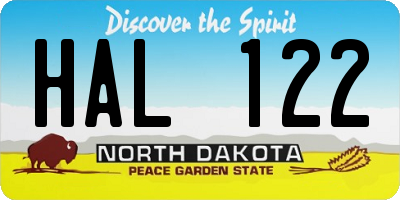 ND license plate HAL122