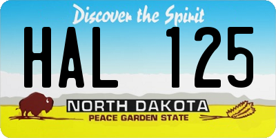 ND license plate HAL125