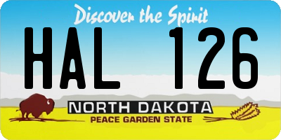 ND license plate HAL126