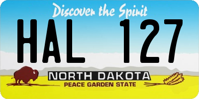 ND license plate HAL127