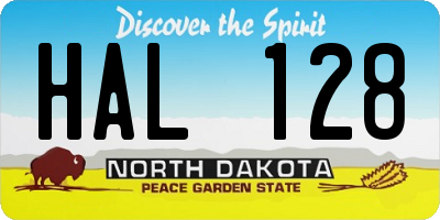 ND license plate HAL128