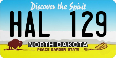 ND license plate HAL129