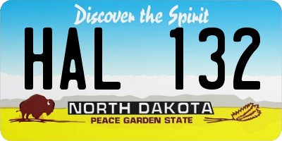 ND license plate HAL132