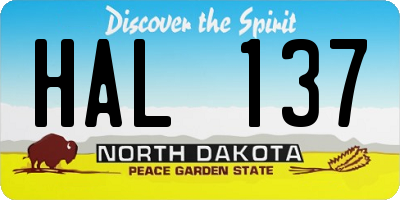 ND license plate HAL137