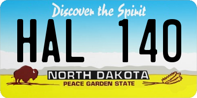 ND license plate HAL140