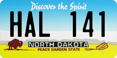 ND license plate HAL141