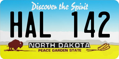 ND license plate HAL142