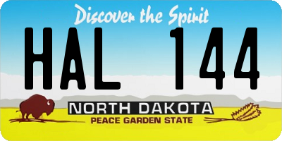 ND license plate HAL144