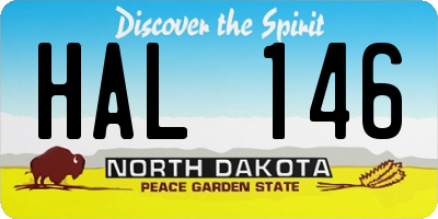 ND license plate HAL146