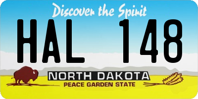 ND license plate HAL148