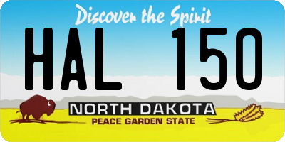 ND license plate HAL150