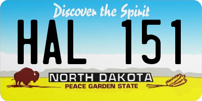 ND license plate HAL151