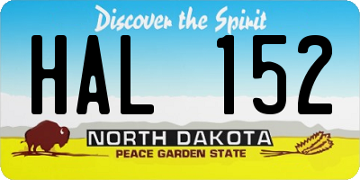 ND license plate HAL152