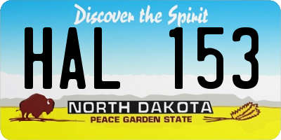 ND license plate HAL153