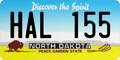 ND license plate HAL155