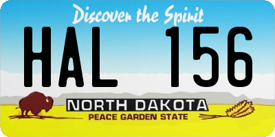 ND license plate HAL156