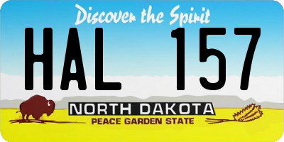 ND license plate HAL157