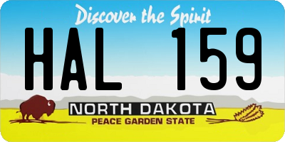 ND license plate HAL159