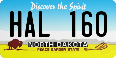 ND license plate HAL160