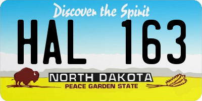 ND license plate HAL163