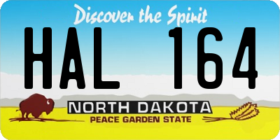 ND license plate HAL164