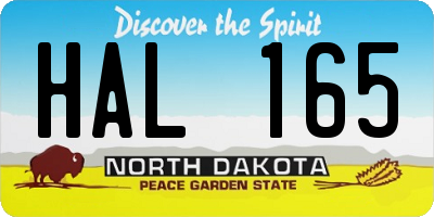 ND license plate HAL165