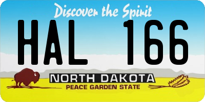 ND license plate HAL166