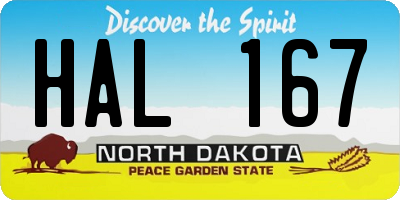 ND license plate HAL167