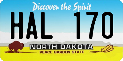 ND license plate HAL170