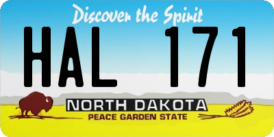 ND license plate HAL171