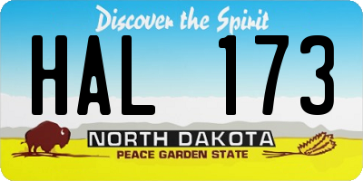 ND license plate HAL173