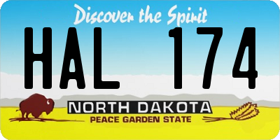 ND license plate HAL174