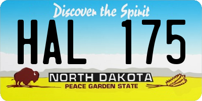 ND license plate HAL175