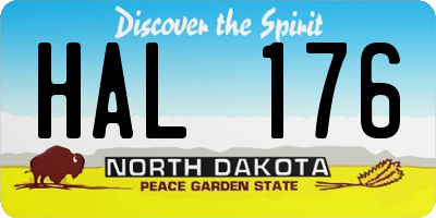 ND license plate HAL176