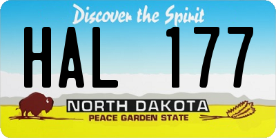 ND license plate HAL177